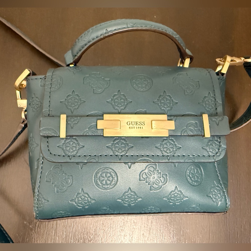 GUESS Embossed Crossbody Bag in Teal